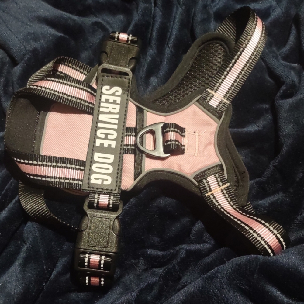 Service Dog Harness No Pull Reflective PINK Size S W/Removable Hook & Loop Tag